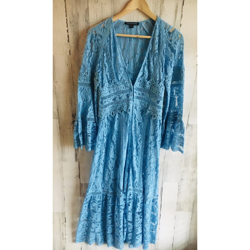 NWOT Boston Proper Lace Duster Long Topper Coat Kimono Cardigan Dress Top XS